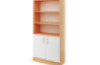 Prima. Tall cabinet with shelves and a pair of doors - white - beech