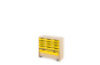 Storage Unit M with shallow wooden trays + container - Yellow