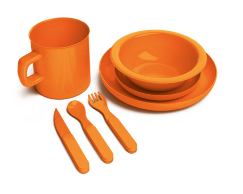 Melamine dish set for 5 children orange