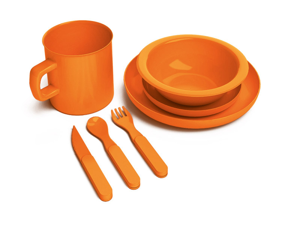 Melamine dish set for 5 children orange