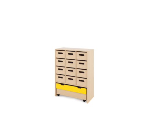 Storage Unit X with deep wooden trays + container - Eko