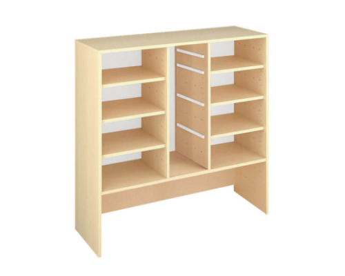 Storage Unit X with shelves for trays and containers - Beech