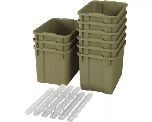 Extra large plastic containers with runners - eco light green - 09