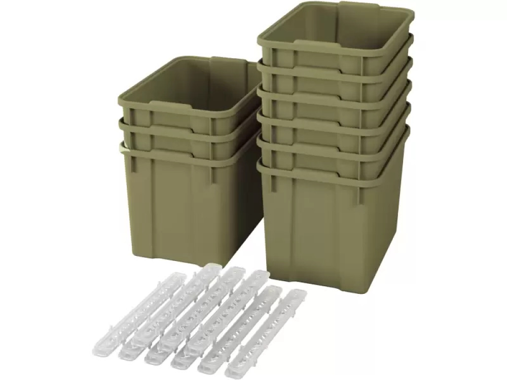 Extra large plastic containers with runners - eco light green - 09