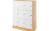 Prima. White storage locker 9 with doors - beech