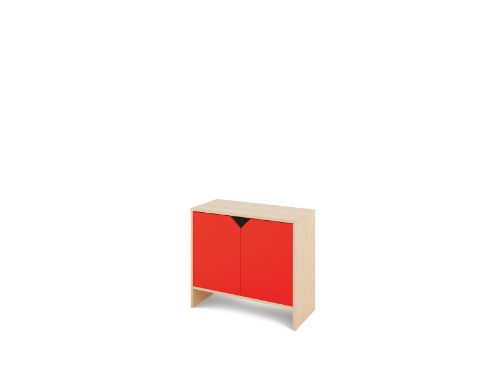 Storage Unit M with shelves + doors - Red
