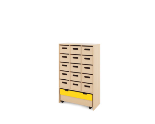 Storage Unit XL with deep wooden trays + container - Eko