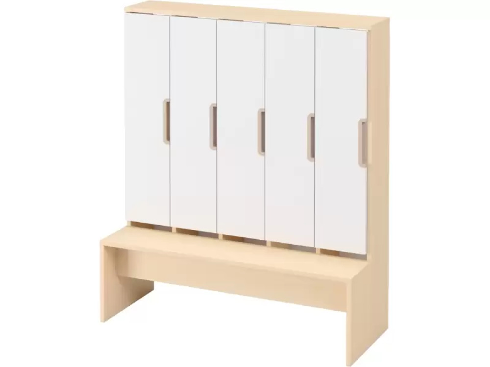 Doors with handle for cloakroom Vita 5 - White