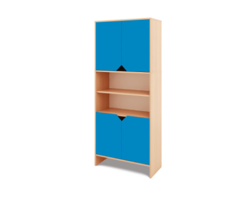 Tall Storage Unit + half bottom & upper doors - Blue