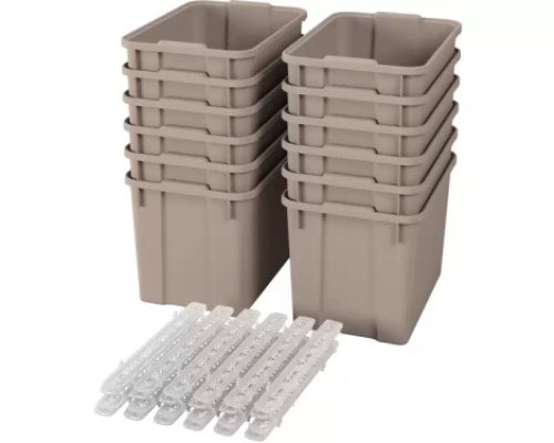 Extra large plastic containers with runners - eco baige - 12