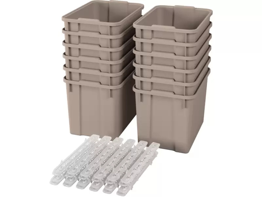 Extra large plastic containers with runners - eco baige - 12