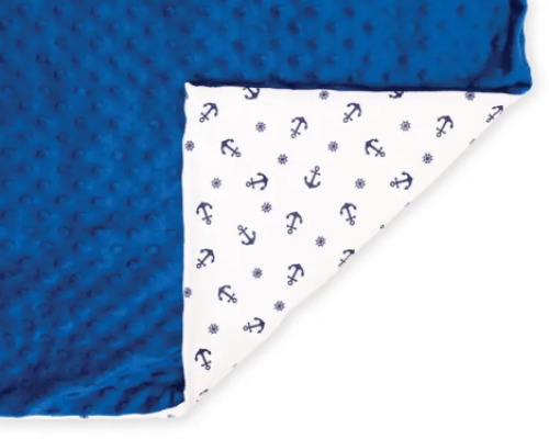 Weighted blanket - size M, cobalt blue, anchor-patterned