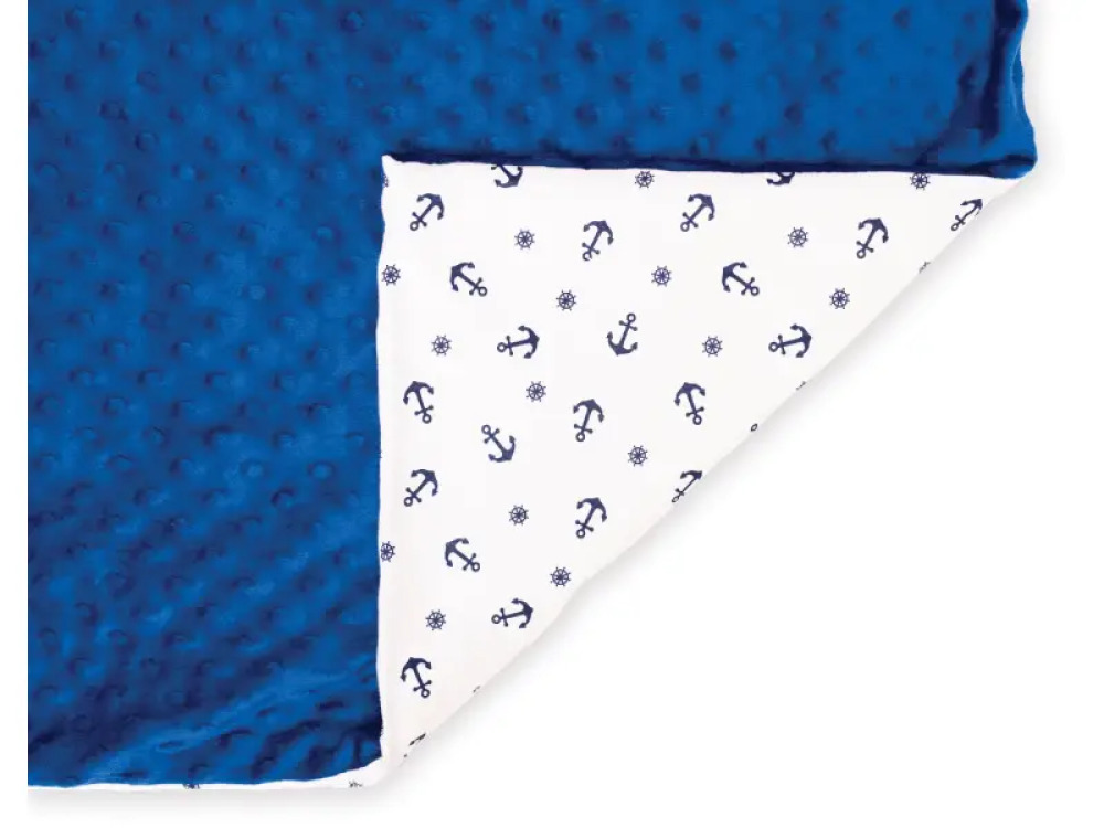 Weighted blanket - size M, cobalt blue, anchor-patterned