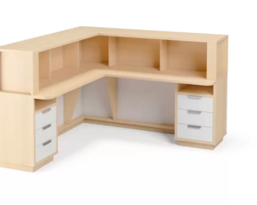 Reception desk - birch and white. Exclusive