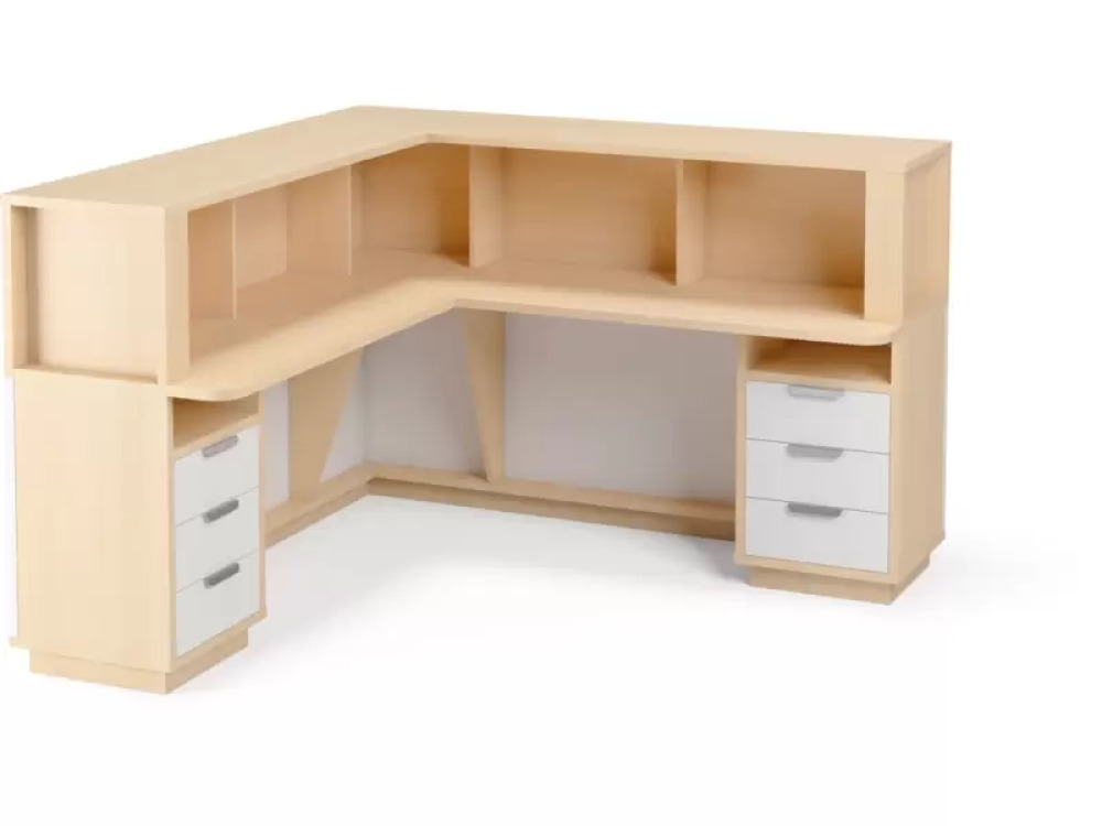 Reception desk - birch and white. Exclusive