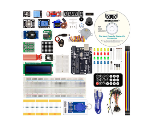 Microcontroller with sensors and accessories. The biggest starter kit for Arduino