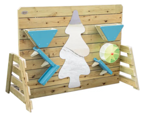 Water board with water wheel and funnels