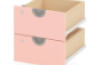 Cubo drawer set with lock. Narrow low. Pale pink