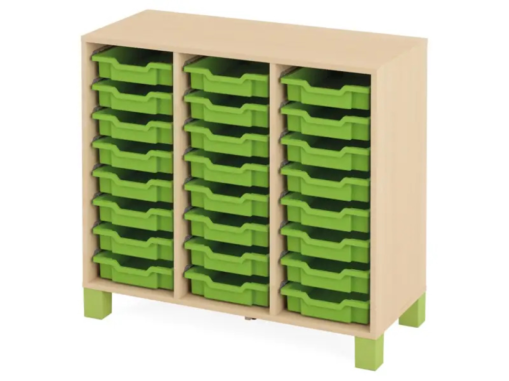 Cabinet with 24 shallow containers. Green. Fresh Collection