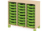 Cabinet with 24 shallow containers. Green. Fresh Collection