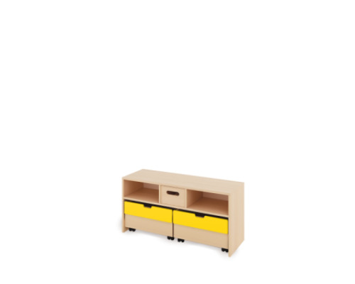 Storage Unit S with shelves + deep cardboard trays & container - Eko