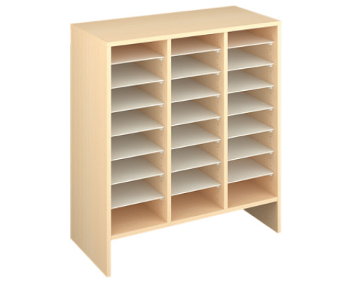 Storage Unit L with compartments - Beech