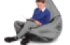Large Reading Bean Bag Chair, Light Grey | Upright Seating for Back and Neck Support 118cm