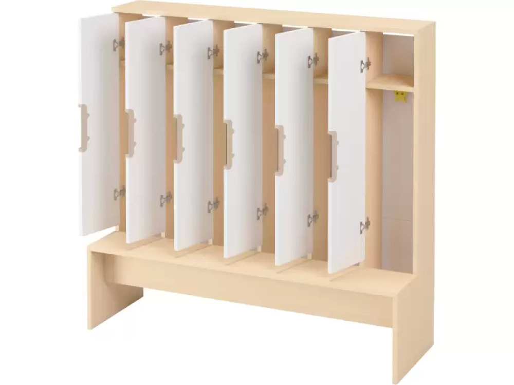 Doors with handle for cloakroom Vita 6 - White