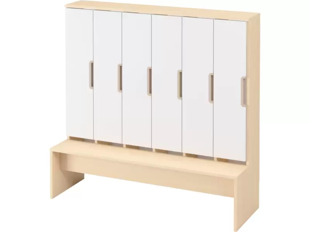 Doors with handle for cloakroom Vita 6 - White