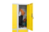 Tall 4-person metal cloakroom with doors - grey