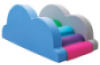 Cloud bridge. Foam obstacle course with slide