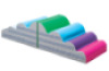 Cloud bridge. Foam obstacle course with slide