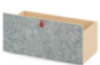 Grey medium wheeled storage box with felt front. Cubo Acoustic Collection