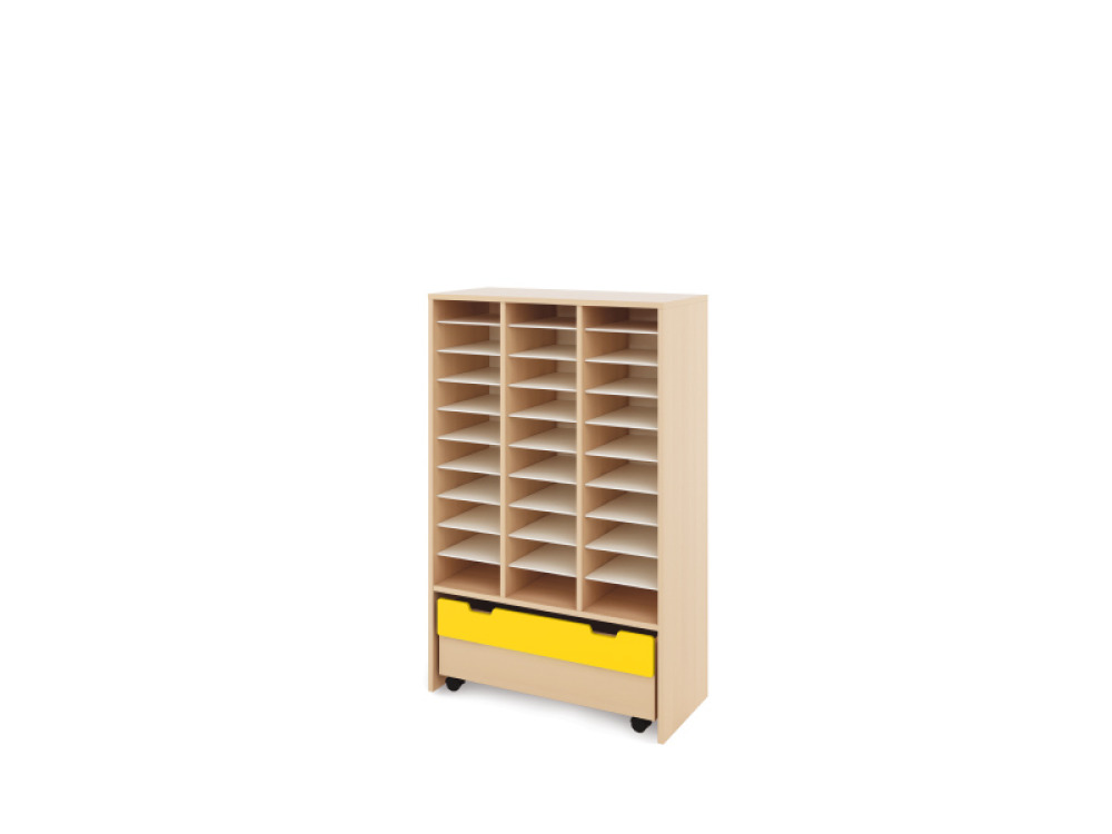 Storage Unit XL with compartments + container - Yellow