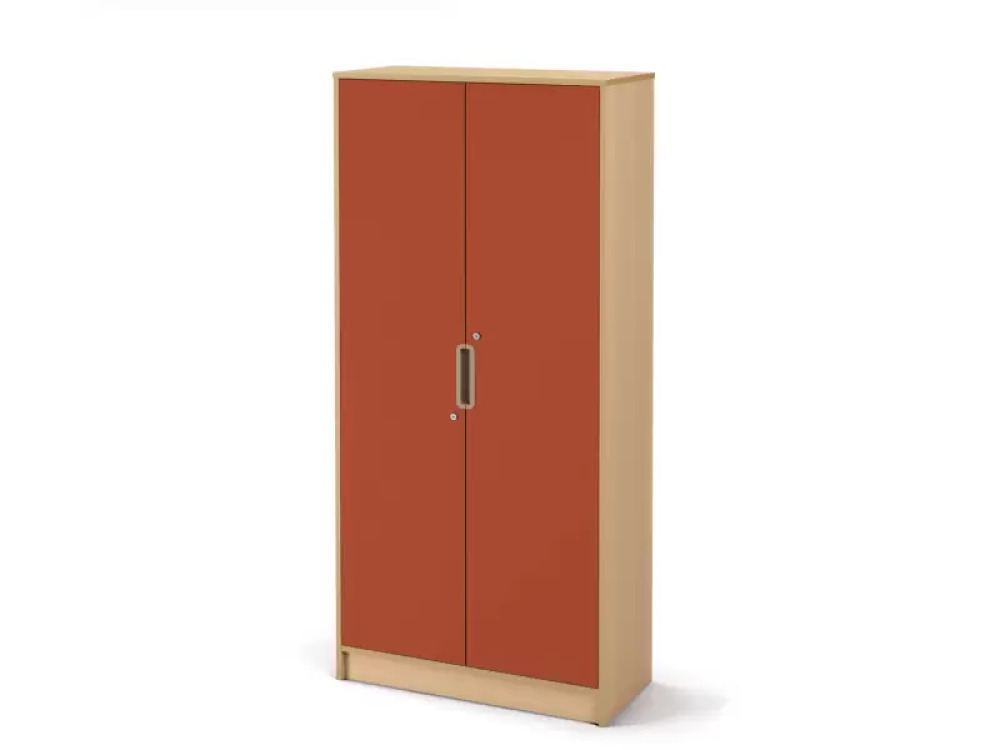 Tall wardrobe 92 with doors and lock - Brick