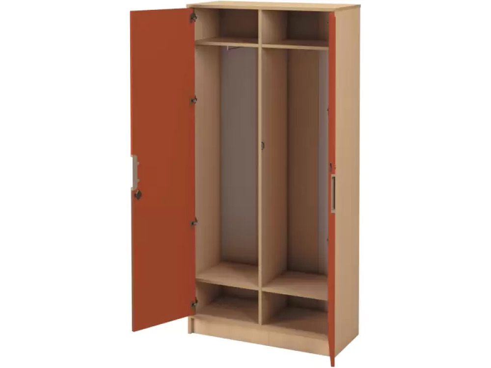 Tall wardrobe 92 with doors and lock - Brick
