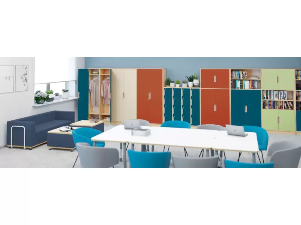 Tall wardrobe 92 with doors and lock - Brick