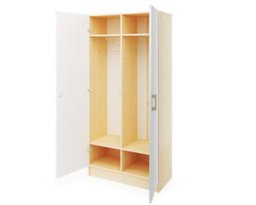 Prima. Large wardrobe, white, birch