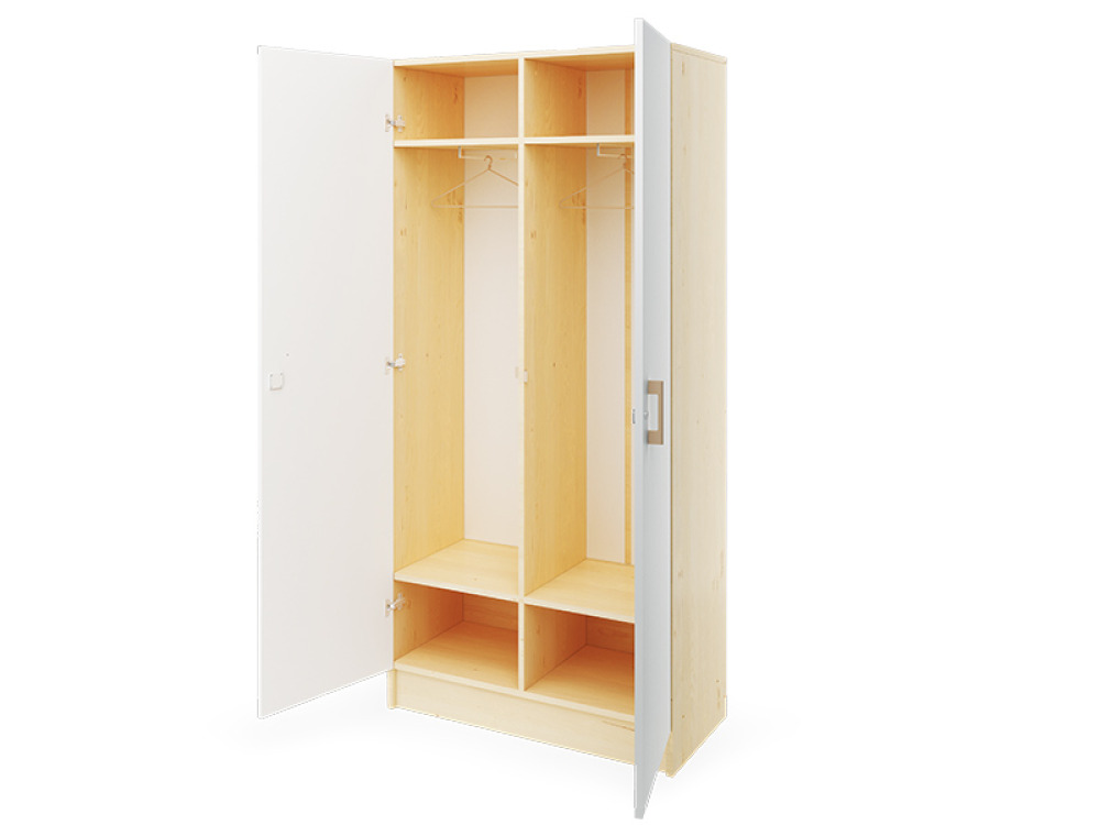 Prima. Large wardrobe, white, birch