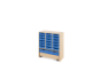 Storage Unit L with shallow cardboard trays + container - Blue