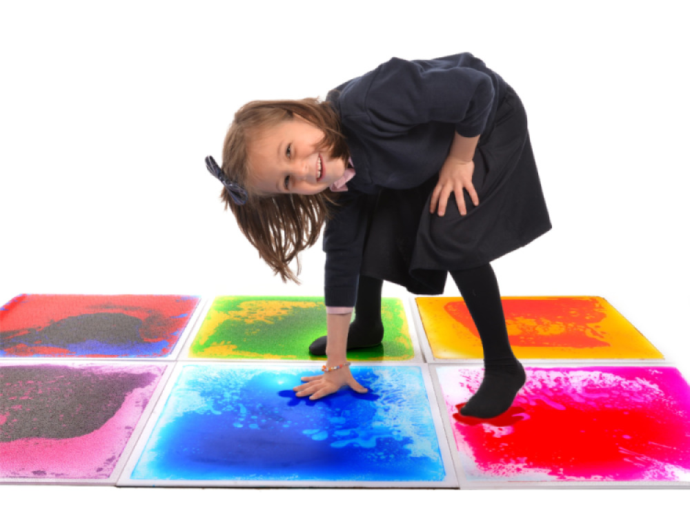 Set of 6 Liquid Floor Tiles 50x50cm (6 Colours)