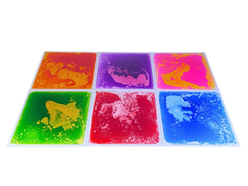 Set of 6 Liquid Floor Tiles 50x50cm (6 Colours)