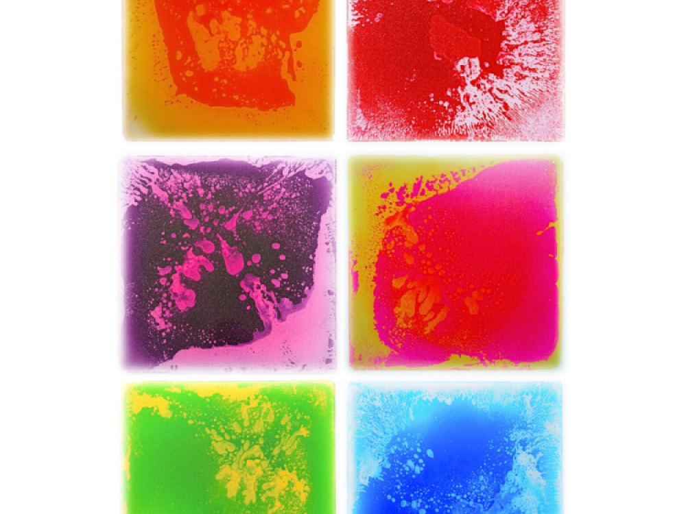 Set of 6 Liquid Floor Tiles 50x50cm (6 Colours)