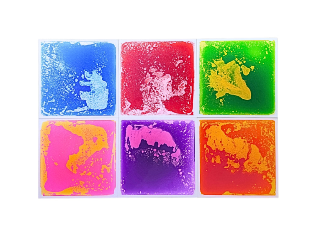 Set of 6 Liquid Floor Tiles 50x50cm (6 Colours)