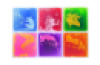 Set of 6 Liquid Floor Tiles 50x50cm (6 Colours)