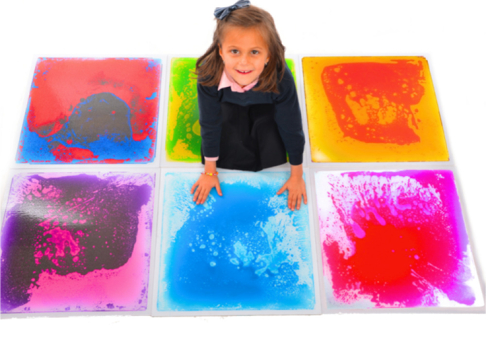 Set of 6 Liquid Floor Tiles 50x50cm (6 Colours)