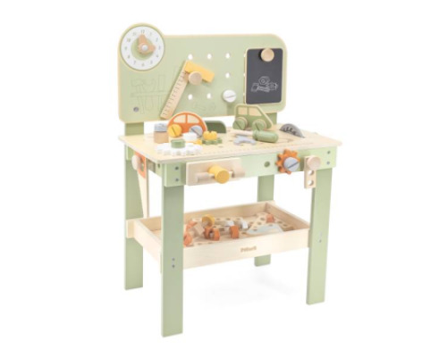 Wooden workshop with tools