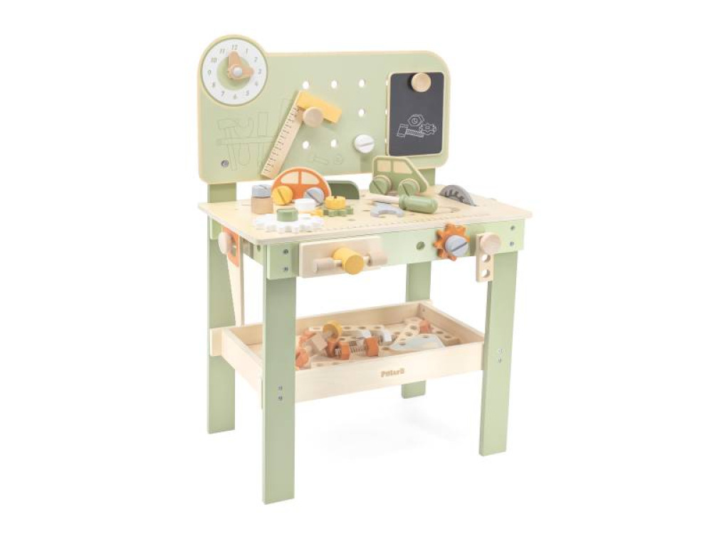 Wooden workshop with tools