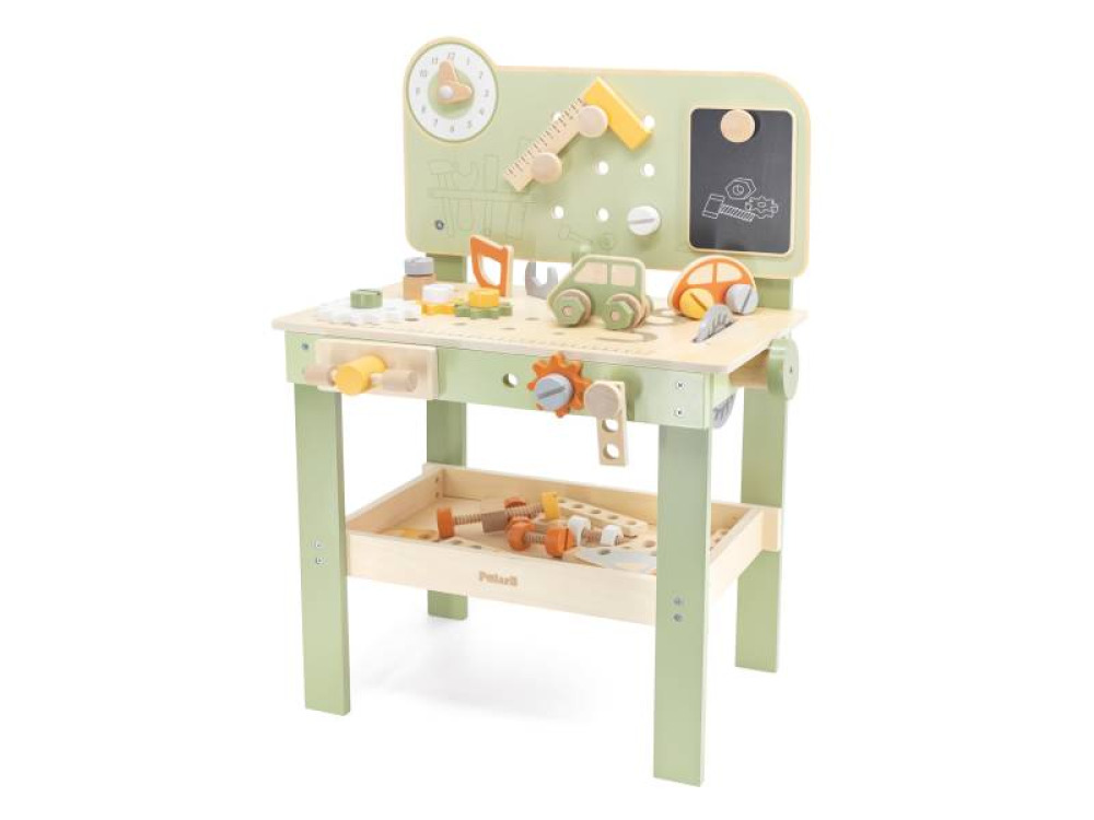Wooden workshop with tools