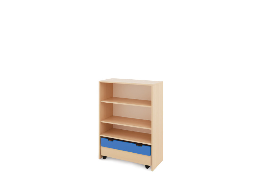 Storage Unit X with shelves + containers - Blue